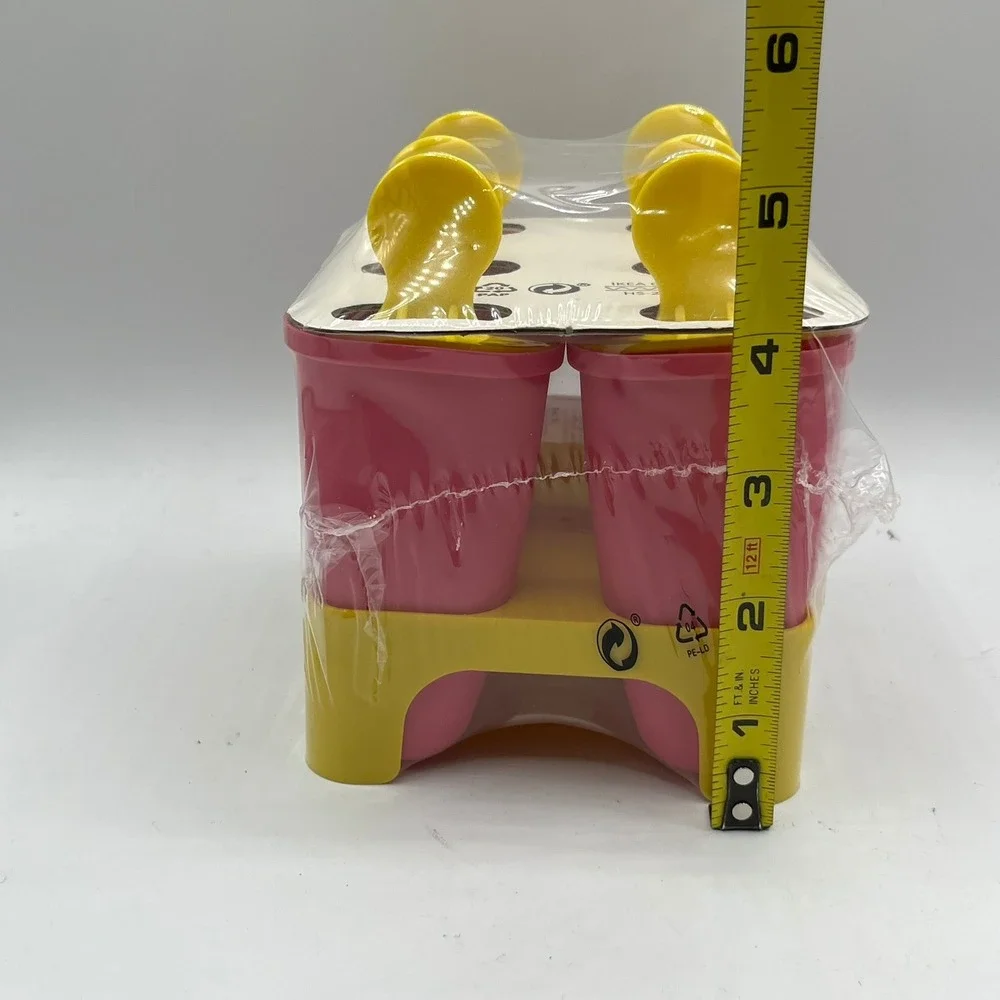 IKEA Chosigt Ice Pop Maker Set 6 Molds Pink Yellow 802.084.78 New